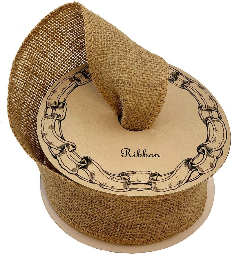 GiftWrap Etc. Wired Edge Fabric Burlap Ribbon - 2 1/2" x 10 Yards, Valentine's Day, V-Day, Jute, Wedding Embellishments, Holiday Decor, Wreaths, Garlands, Swags, Vintage, Fall, Christmas Tree Rustic Decoration, - Image 1